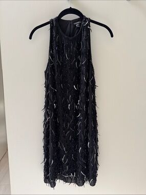 Club Monaco Black Beaded Shift Dress
